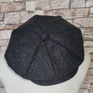 Capas Headwear Dark Gray 100% Melton Wool Newsboy  Hat Brand New